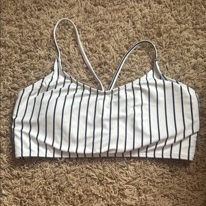 ROMWE Black and White Bustier Crop Bikini